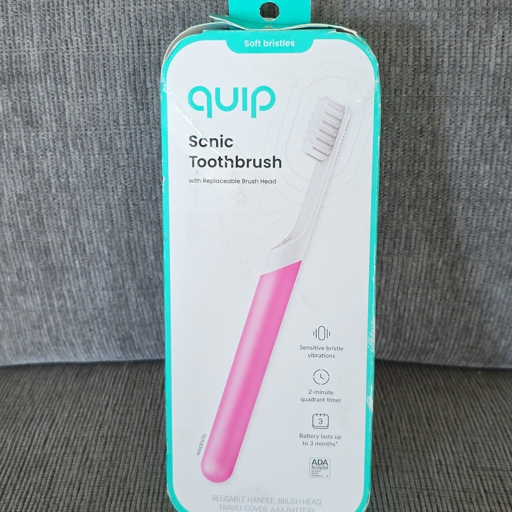Quip Pink Sonic Toothbrush, New